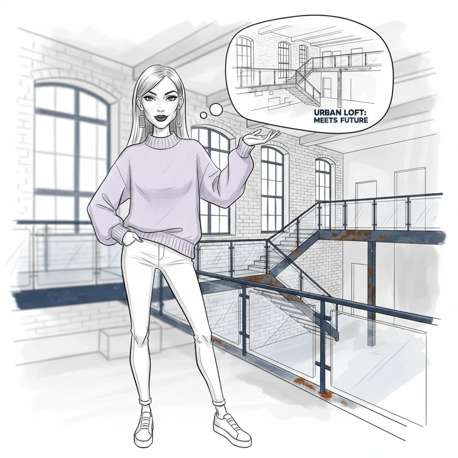 AI Generated Image - Szklane i Stalowe Balustrady Zewnętrzne i Wewnętrzne