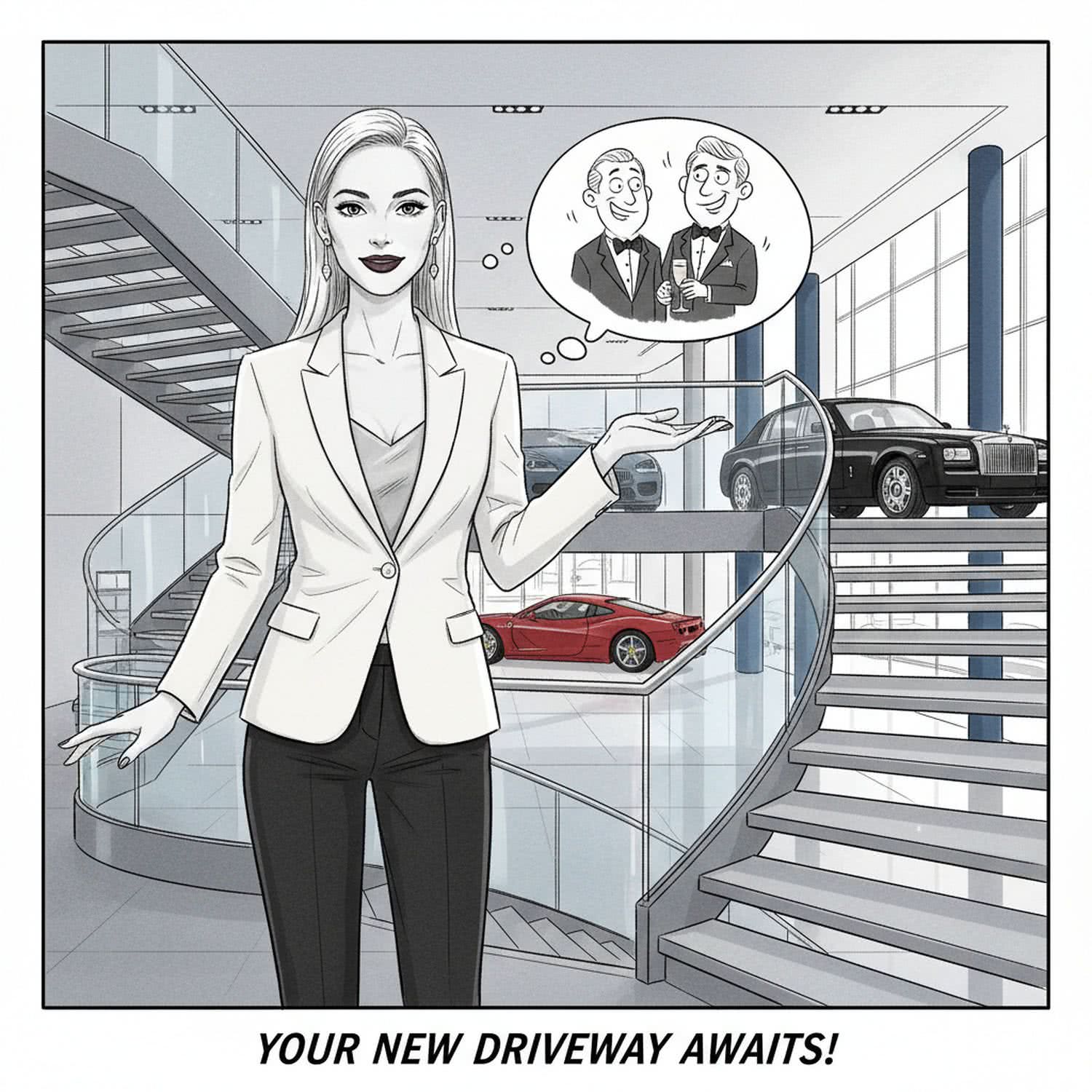 AI Generated Image - Balustrady ze szkła i stali nierdzewnej