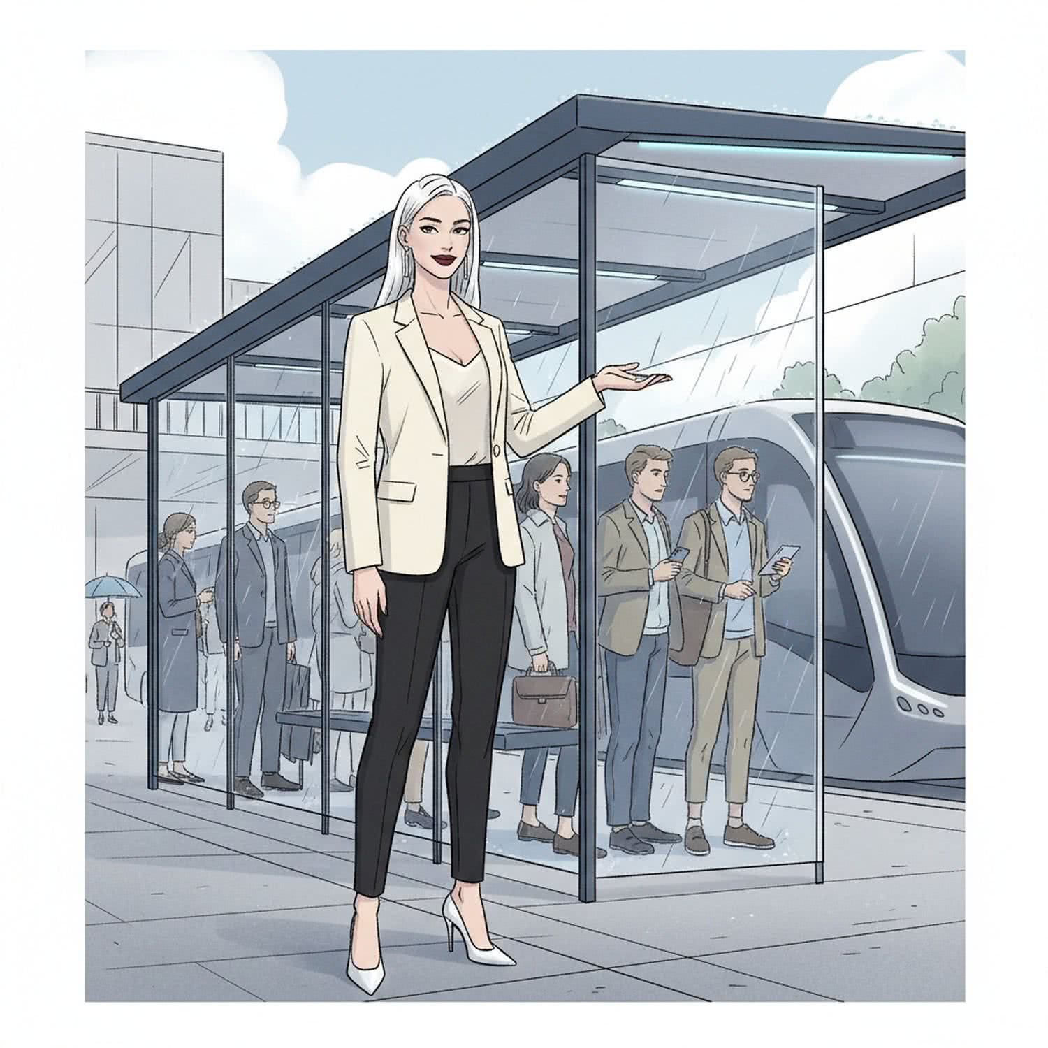 AI Generated Image - Balustrady ze szkła i stali nierdzewnej