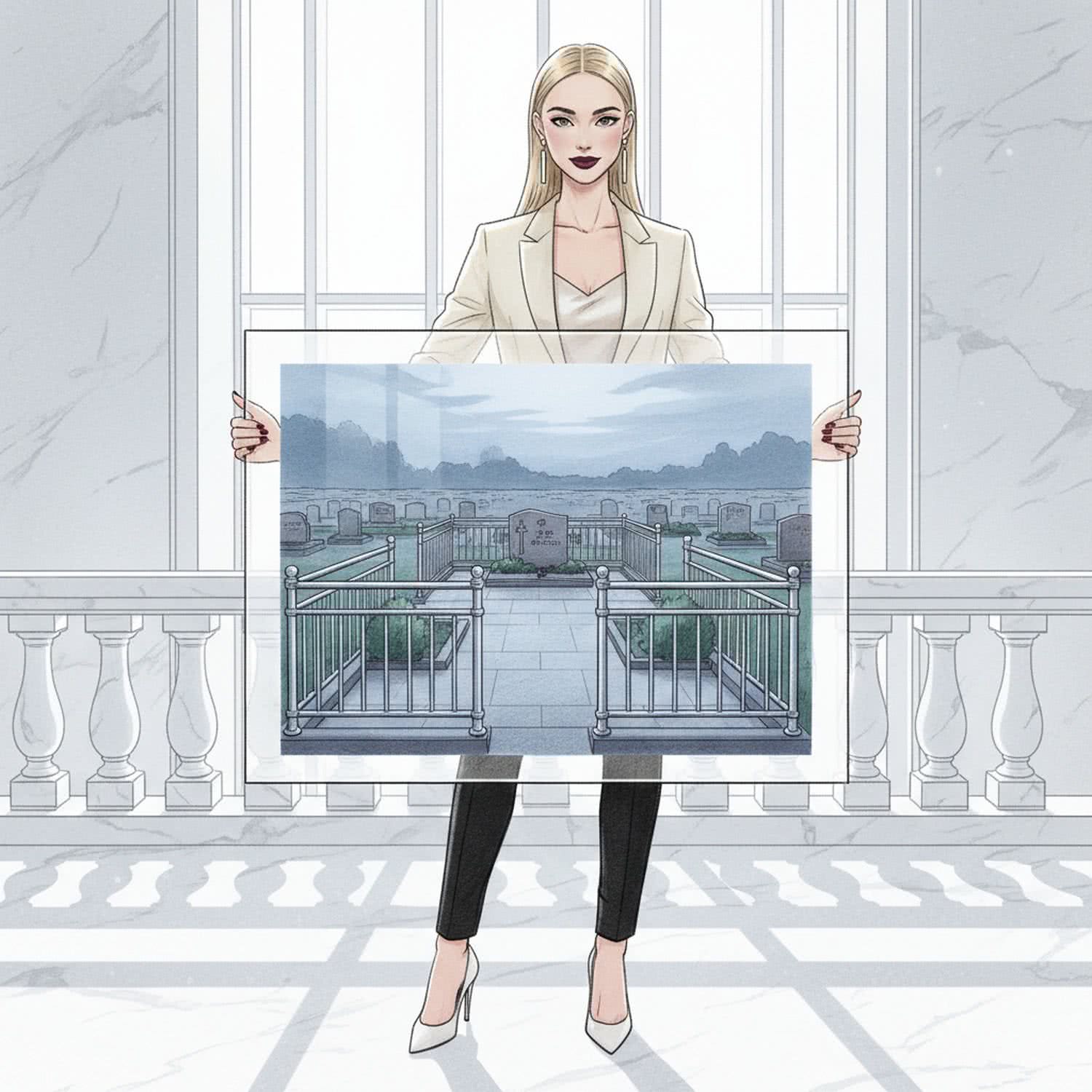 AI Generated Image - Balustrady ze szkła i stali nierdzewnej