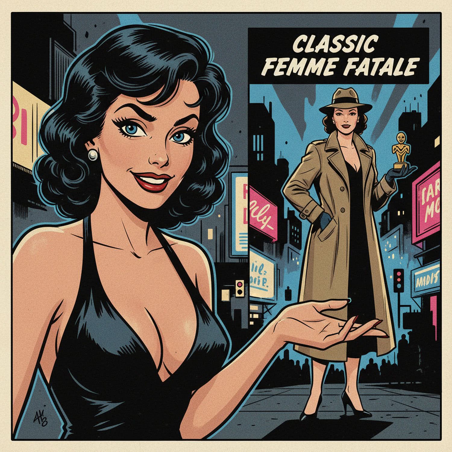 AI Generated Image - Ciekawostki z cyklu Noir Femme Fatale