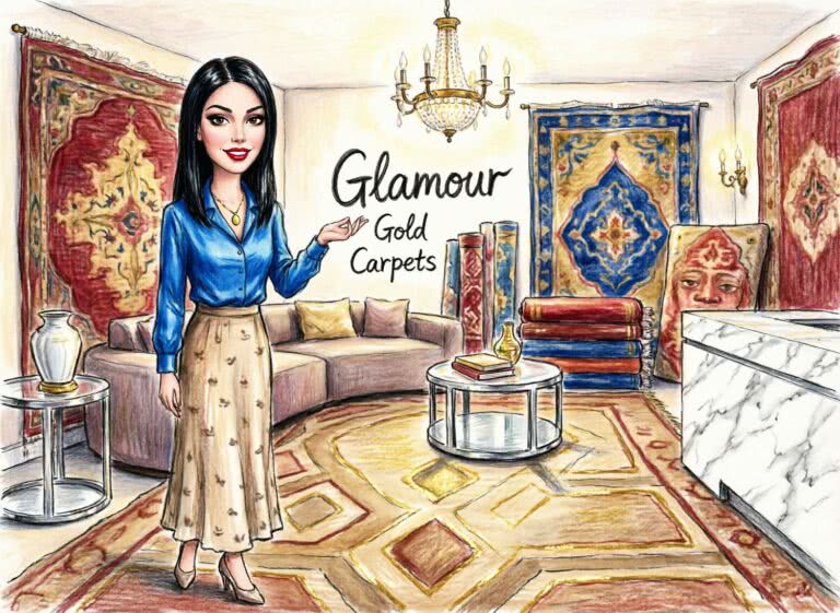Styl glamour podłogą stoi – dywany ze złotą nitką i geometrycznym połyskiem w roli głównej